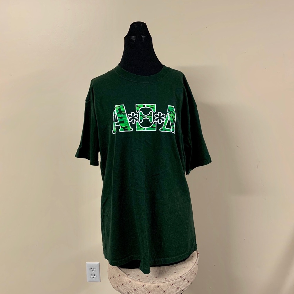 New Large Alpha Xi Delta Camouflage Letters Tee Shirt